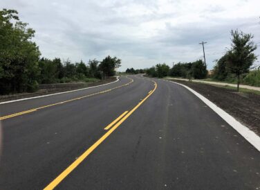 City of Pflugerville newly paved road
