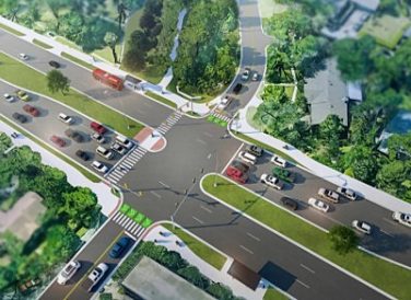 digital aerial rendering of Airport Blvd Austin intersection